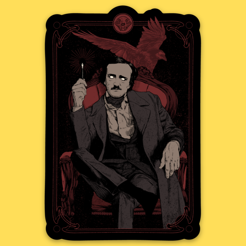 'Poe and the Raven' Sticker