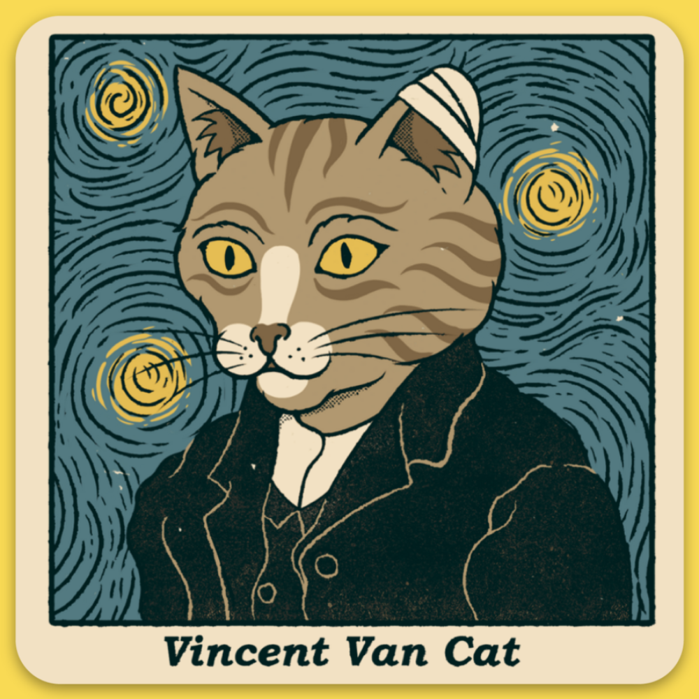 'Vincent Van Cat' Sticker