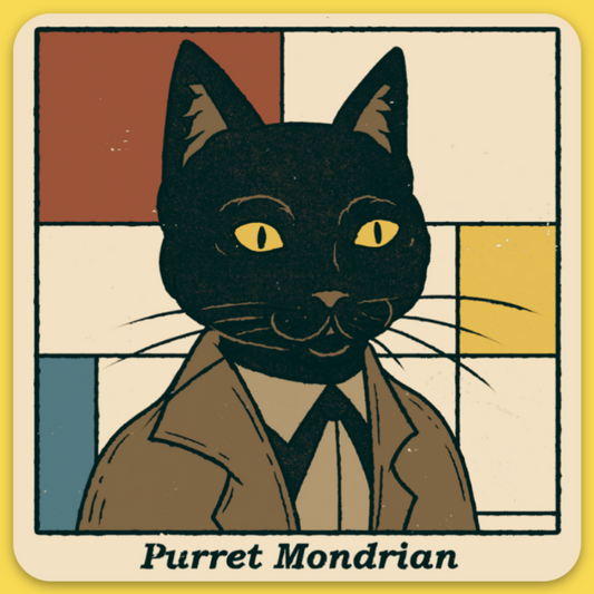 'Purret Mondrian' Sticker