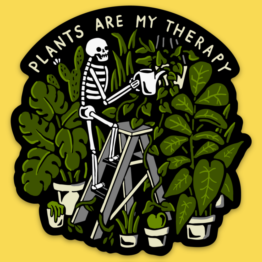 'Plants Are My Therapy' Sticker
