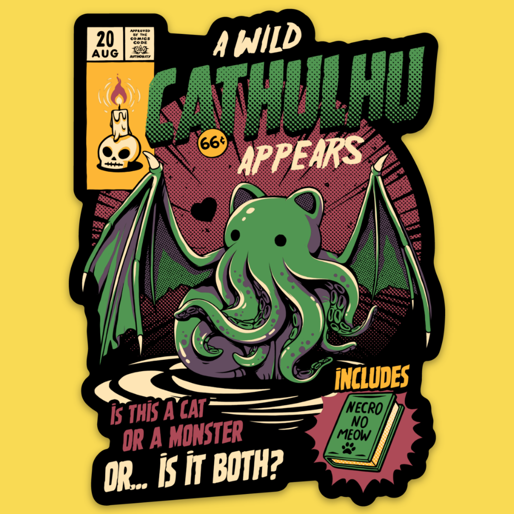 'A Wild Cathulhu' Sticker