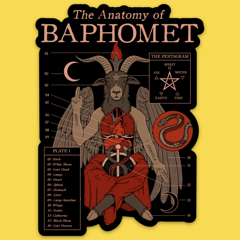 'Anatomy of Baphomet' Sticker
