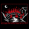 A black graphic of a burning bridge with text that reads: we'll burn that bridge when we get to it