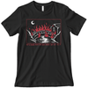 A black graphic tee of a burning bridge with text that reads: we'll burn that bridge when we get to it