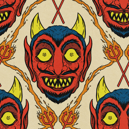 'Devil Mask' Button-Up Shirt