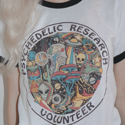 'Psychedelic Research Volunteer' Ringer Shirt